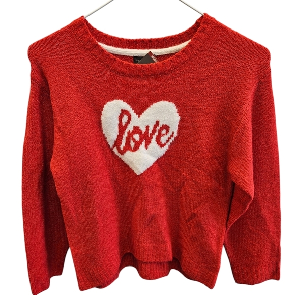 Vince Camuto Girls Love Red Pullover Sweater Heart Valentine NEW - Picture 1 of 5
